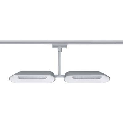 Two modern ceiling lights in a rectangular shape, silver-coloured, with narrow ventilation slits. Minimalist design.