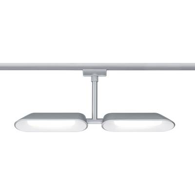 Modern ceiling light with two rectangular white lamps mounted on a horizontal bar, attached to a ceiling bracket.