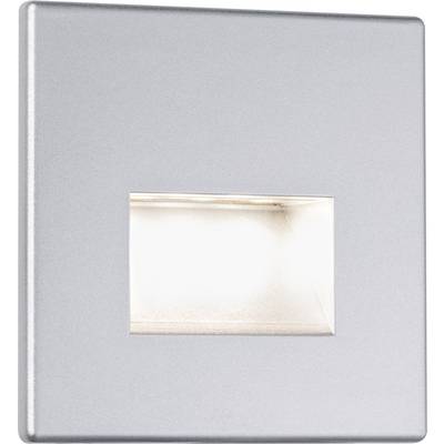 A rectangular, silver wall light system with a central, illuminated cut-out, suitable for modern interior spaces.