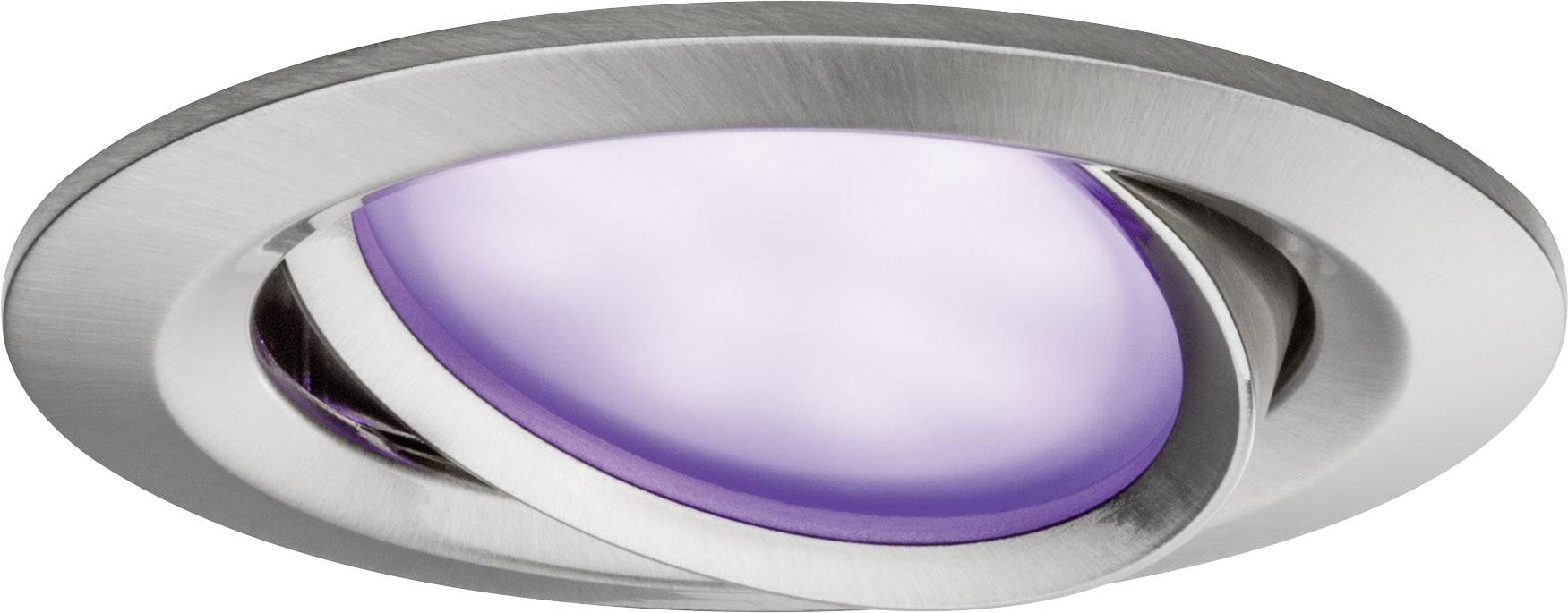 Paulmann 93941 Coin RGBW LED recessed light 3-piece set LED (monochrome) Built-in LED 6 W Iron (brushed)-3