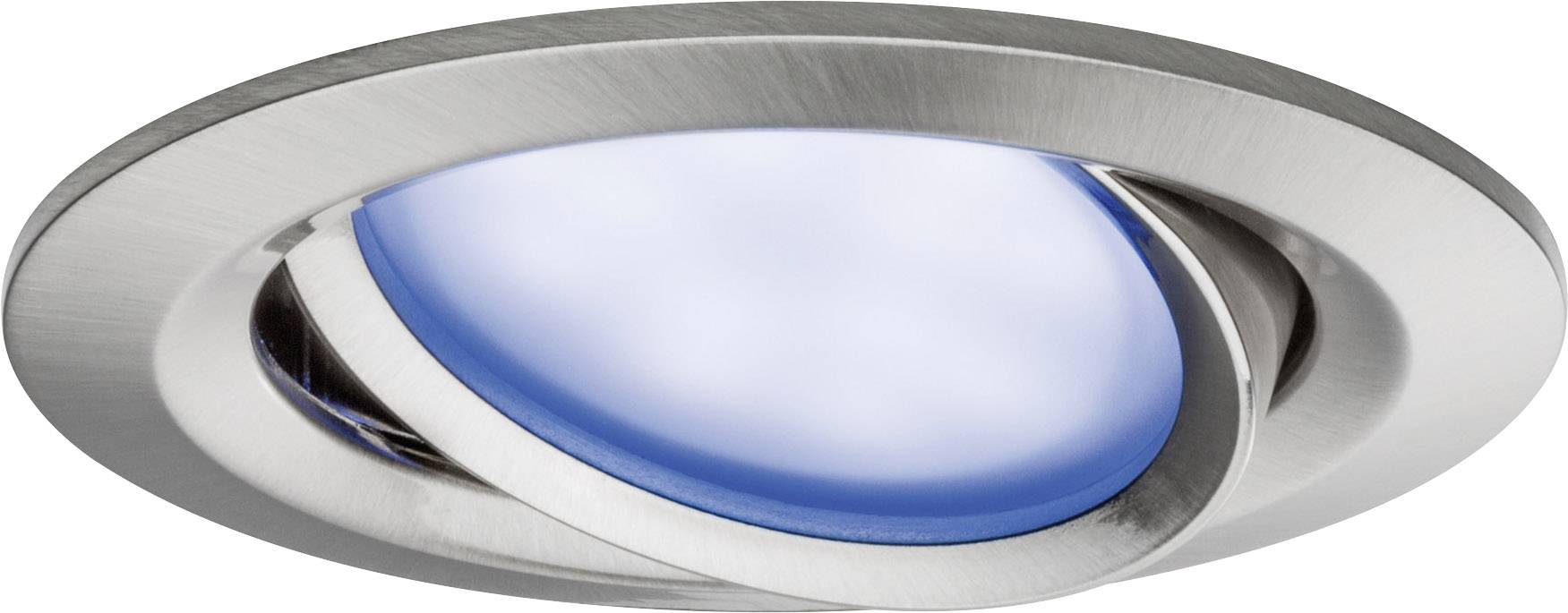 Paulmann 93941 Coin RGBW LED recessed light 3-piece set LED (monochrome) Built-in LED 6 W Iron (brushed)-4