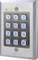 'Keypad for access control with numbers 0-9 and symbols *, #. Three control lights in red, yellow and green above.'