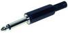 TRU COMPONENTS 1559773 6.35 mm audio jack Plug, straight Number of pins: 2 Mono Black 1 pc(s)