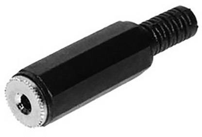 Black, metallic grub screw with knurled head. Rectangular shape with recessed thread at the end. Suitable for connections.