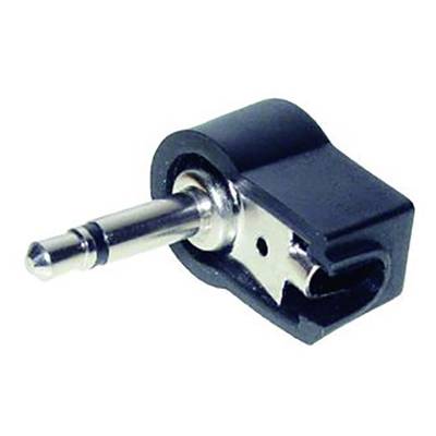 TRU COMPONENTS 1559796 3.5 mm audio jack Plug, right angle Number of pins: 2 Mono Black 1 pc(s)-0