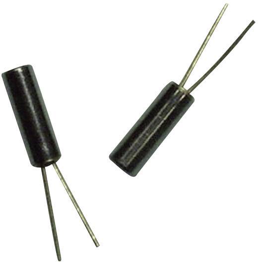 Two black cylindrical components with wire connections, probably capacitors or diodes, on a white background.