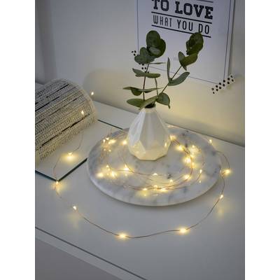 Konstsmide 1461-160 Micro holiday lights Inside battery-powered No. of bulbs 40 LED (monochrome) Warm white Illuminated -0
