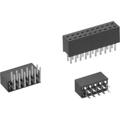 Three types of connectors for electronic applications: a 16-pin, a 10-pin, and a 6-pin socket strip.