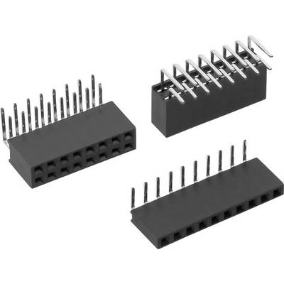 Three black connectors in various positions, each with a row of metal pins for electronic connection.