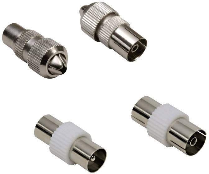BKL Electronic 0403542 Coax adapter set Metal foil shield Connections: IEC coax connector, IEC coax socket 1 Set
