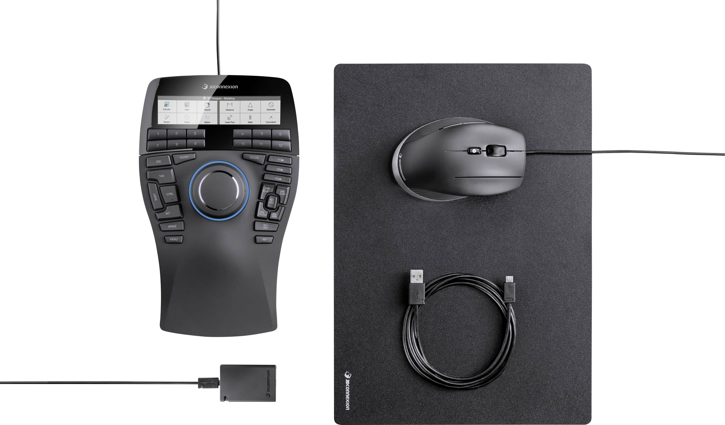 3Dconnexion SpaceMouse Enterprise Kit 3D mouse Laser Ergonomic Black