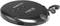 Black portable CD player with MP3 playback. Three buttons on top, LCD display and headphone socket on the side.