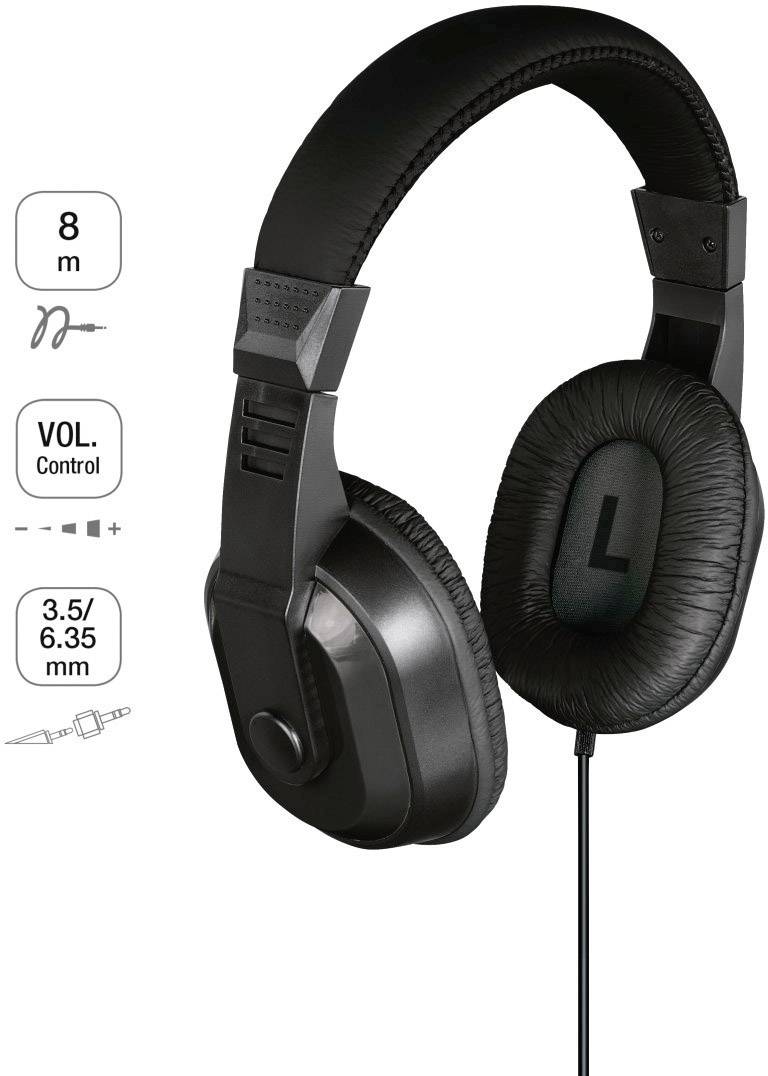 Thomson HED4407 Over-ear headphones Corded (1075100) Stereo Black Remote control TV-3