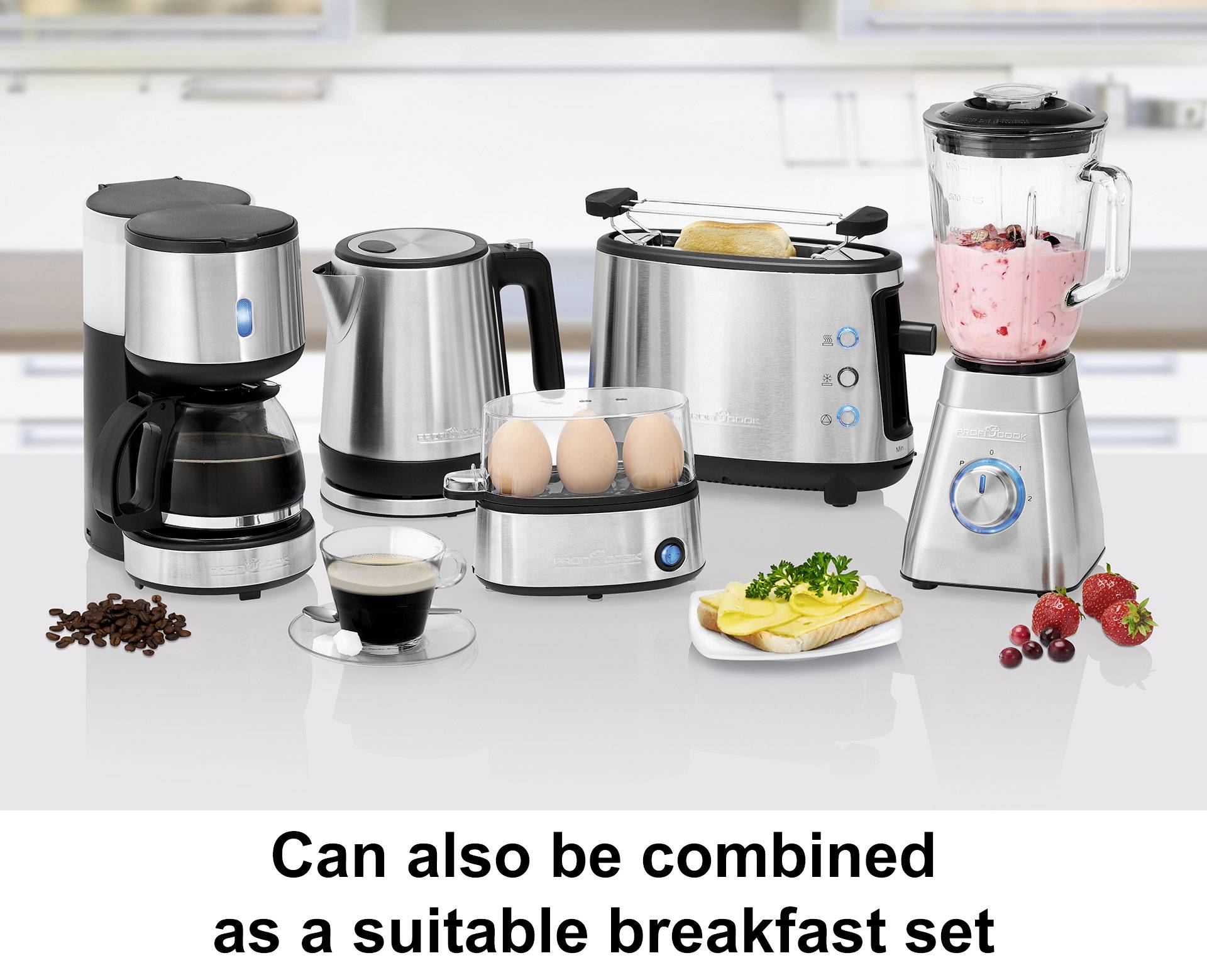 Profi Cook PCKA 1121 Coffee maker Black, Stainless steel Cup volume=4