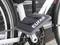 Black protective pad with 'EUFAB' printed on it on a white bicycle frame, attached to the chain area, protects against dirt.