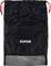 Black fabric bag with red drawstring and mesh base, printed with the white 'EUFAB' logo.