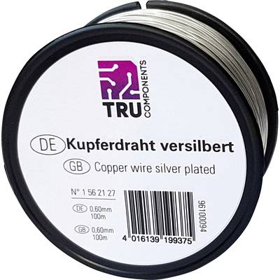 TRU COMPONENTS Copper wire  Outside diameter (w/o coating): 1.20 mm  10 m  