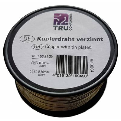 TRU COMPONENTS Copper wire  Outside diameter (w/o coating): 1 mm  50 m  