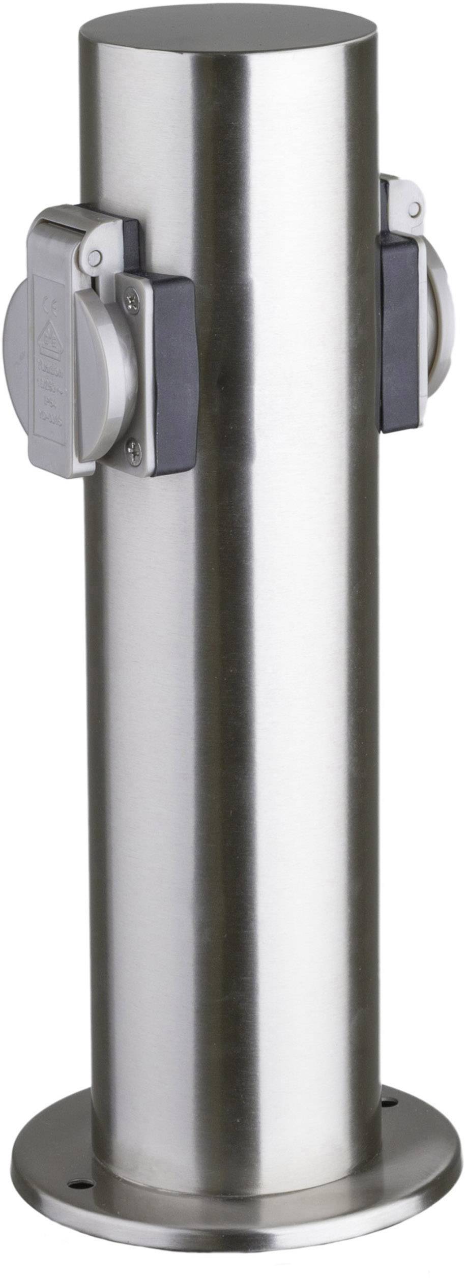 Heitronic 35103 Weatherproof power strip 2x Stainless steel Child safety