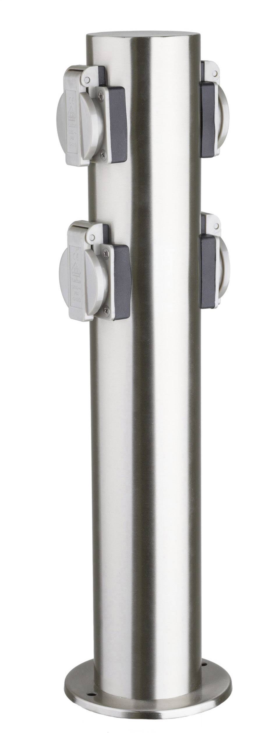 Heitronic 35104 Weatherproof power strip 4x Stainless steel Child safety