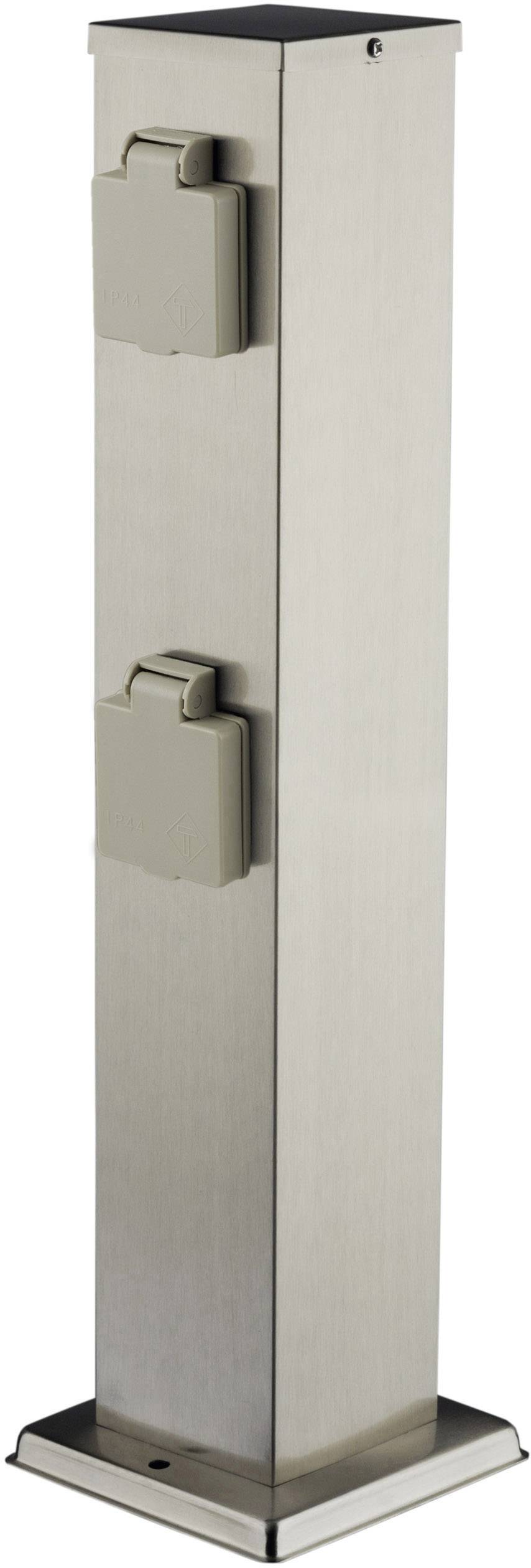 Heitronic 35461 Weatherproof power strip Stainless steel Child safety