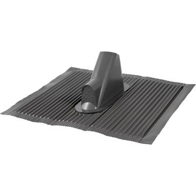 A grey roof ventilator on a flexible collar, for sealing and ventilating roofs.