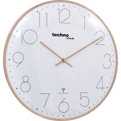 Image of Techno Line WT 8235 gold optik Radio Wall clock 350 mm x 25 mm Rose Gold