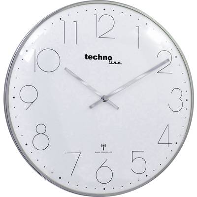 Image of Techno Line WT 8235 chrom-optik Radio Wall clock 350 mm x 25 mm Chrome