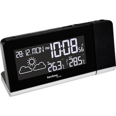 Black digital watch displays 10:08 AM, with date 28/12 and weather information: Sun, Clouds, Indoor temperature 26.3°C, Outdoor temperature 28.5°C.