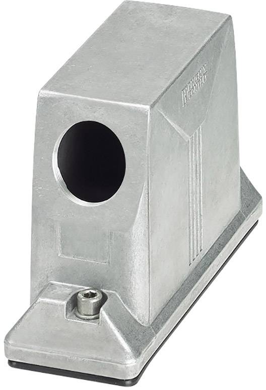 Metal enclosure with a rectangular shape and a round hole on the front, standing on a stable base secured by a screw.