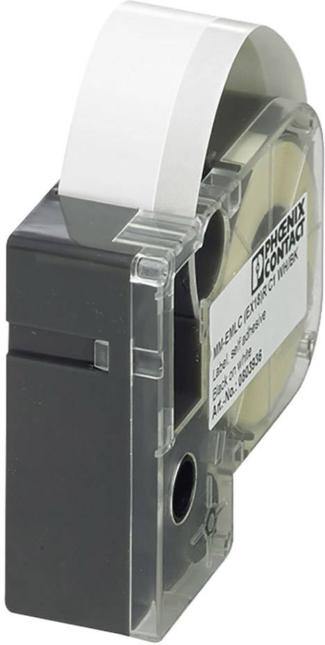 Label cassette by Phoenix Contact, model B-PET/WH C1. Contains white tape and is designed for industrial labelling.