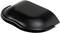 Black plastic lid in rectangular form with rounded edges. Used as a protective or cover insert.