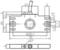 Technical drawing of an electrical component with dimensions in millimetres. Shows connections, LED position, and mounting holes.
