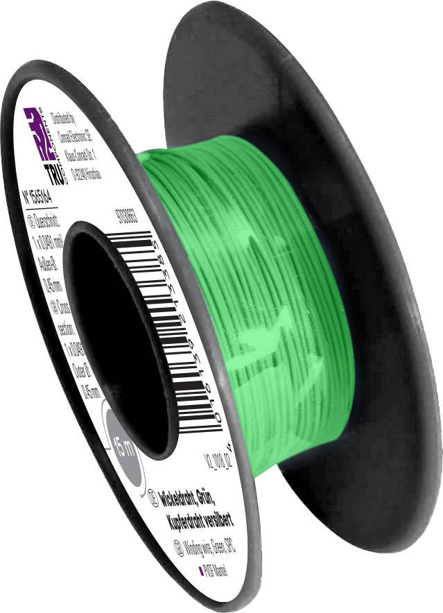 TRU COMPONENTS 1565164 Winding wire Wire Wrap 1 x 0.05 mm² Green 15 m