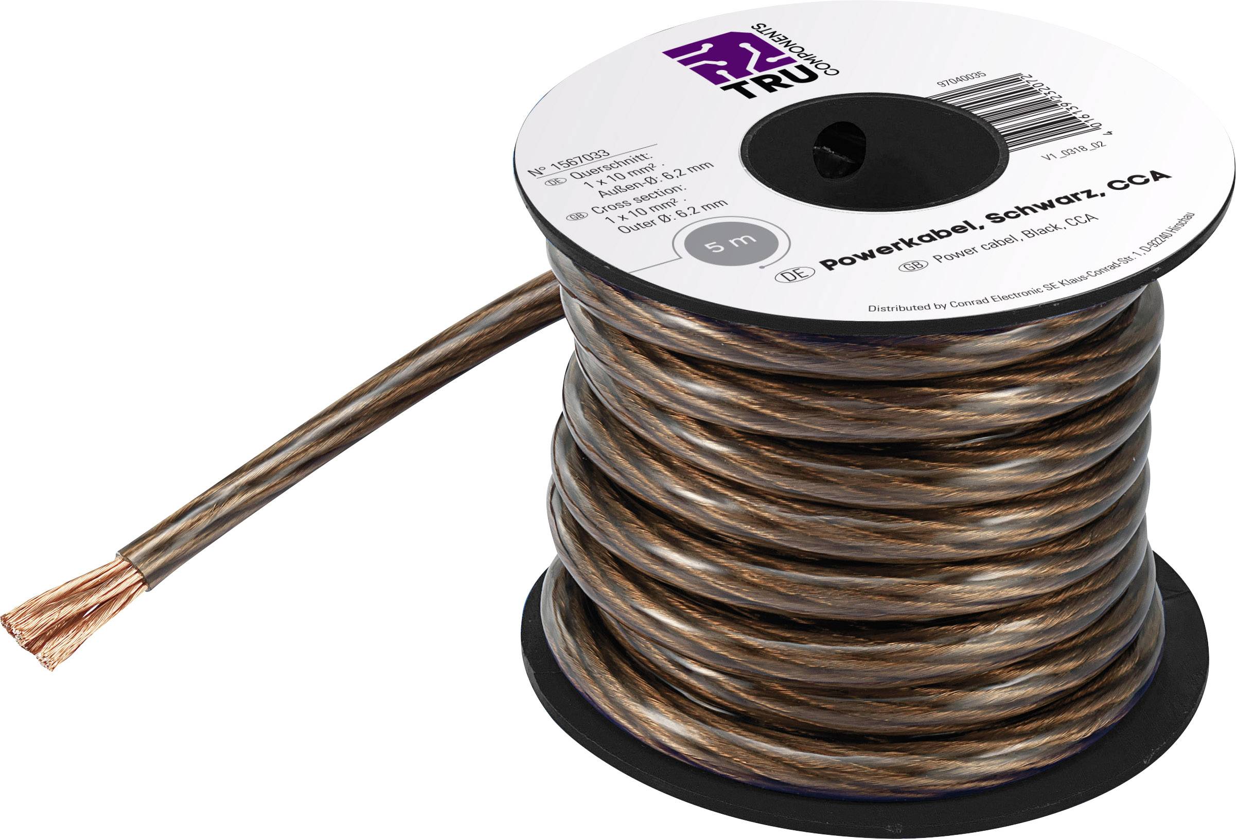 TRU COMPONENTS 1567038 Earth cable 1 x 25 mm² Black 5 m