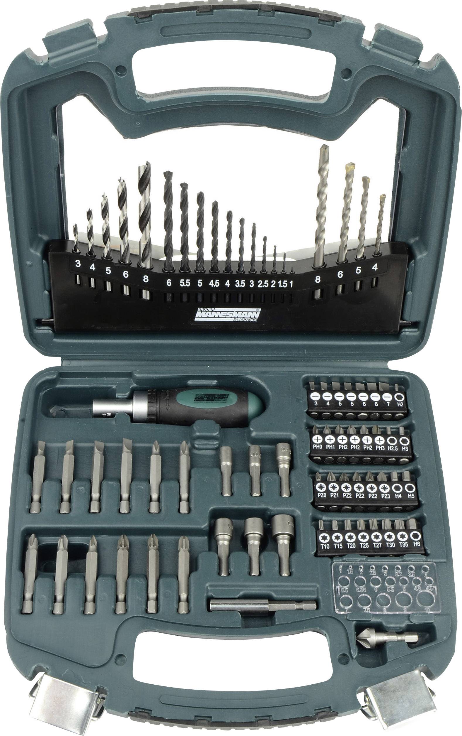 Brueder Mannesmann M54375 Bohrer- und Bitsatz 75-piece Drill bit set