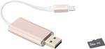 Ednet Smart memory, memory expansion with app for iPhone/iPad, microSD card slot up to 256 GB, rose gold