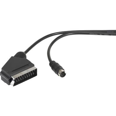SpeaKa Professional DIN connector / SCART AV Cable [1x Mini DIN plug - 1x SCART plug] 1.50 m Black