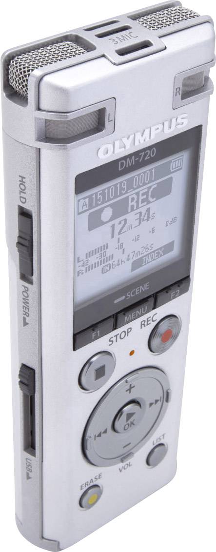 Olympus DM-720 + Dragon Naturally Speaking 12 Digital dictaphone Max. recording time 985 h Silver incl. speech recogniti | Conrad.com Olympus DM-720 + Dragon Naturally Speaking 12 Digital dictaphone Max. recording time 985 h Silver incl. speech recogniti | Conrad.com