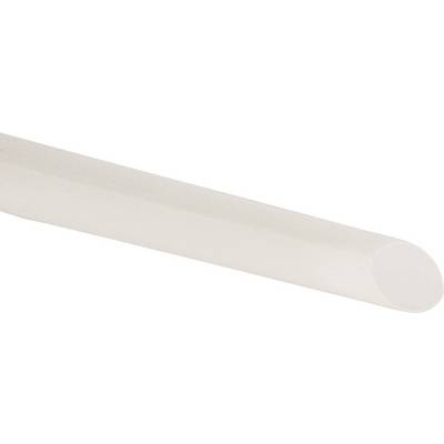 A clean, transparent test tube is lying horizontally.