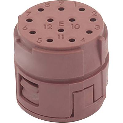 Red round plastic rotary knob with printed numbers from 1 to 12 and the letter 'E' in the centre; commonly used in technical applications.