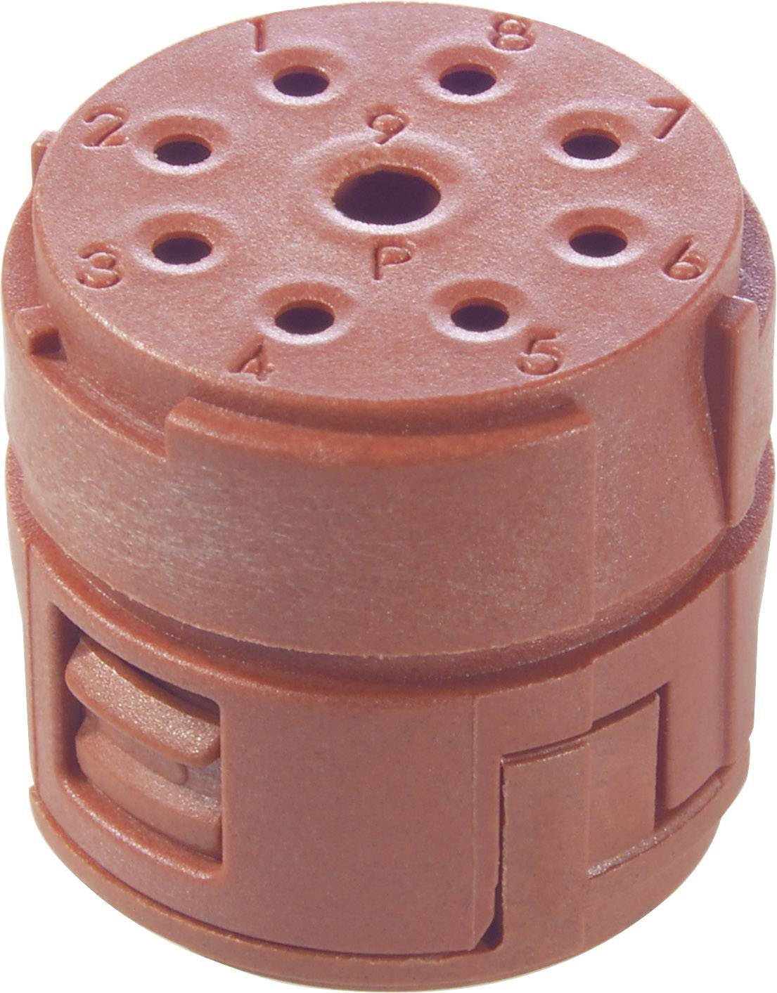 Red electrical switch actuator with numbers 1 to 9 and the letter 'P'. Cable connection grooves visible on the top and sides.