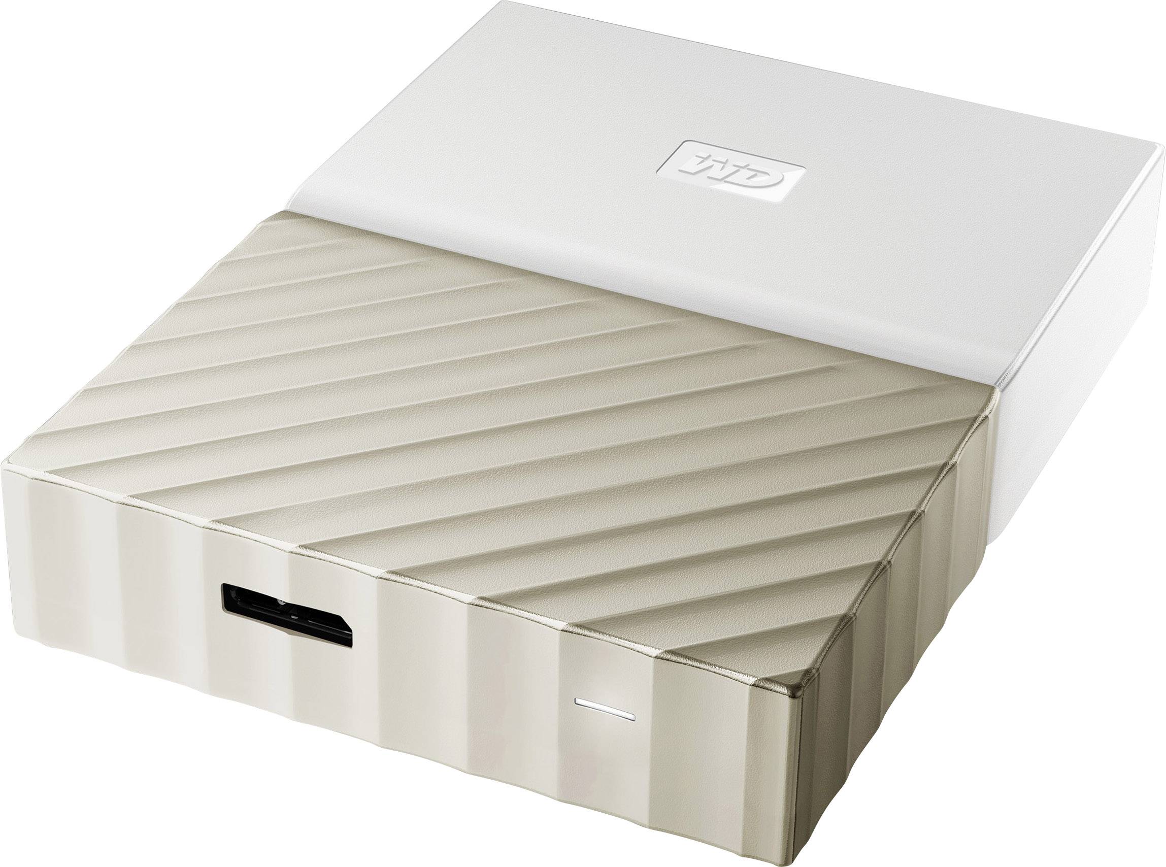 WD My Passport Ultra 2 TB 2.5 external hard drive USB 3.0 White, Gold WDBFKT0020BGD-WESN