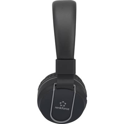 Black wireless headphones by Renkforce, over-ear design, with padded headband and ear cups.