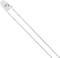 A white LED with two long leads, flat on one side. Ideal for electronic circuits, illuminates when current flows.