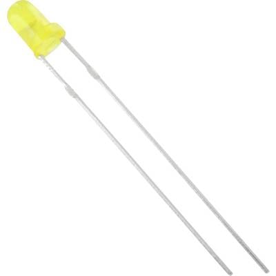 A yellow LED with two silver terminals, suitable for use in electronic circuits.