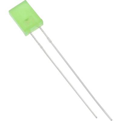 A green, rectangular LED with two long metal leads, suitable for soldering into electronic circuits.