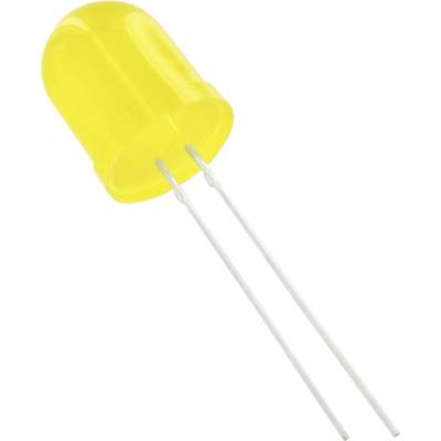 A yellow LED with two connecting wires.
