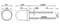 Technical drawing of an LED: side and top view with dimensions. Total length 25 mm, anode marked.