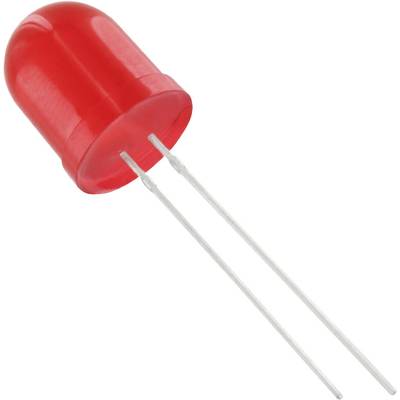 A red LED with two metal legs.